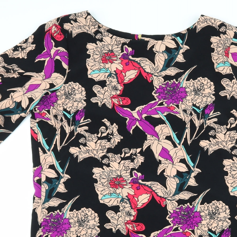 F&F Womens Black Floral  Shift  Size 12