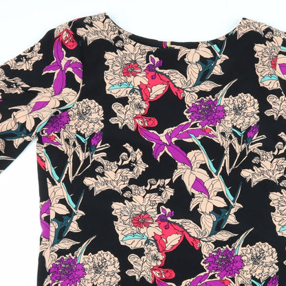 F&F Womens Black Floral  Shift  Size 12