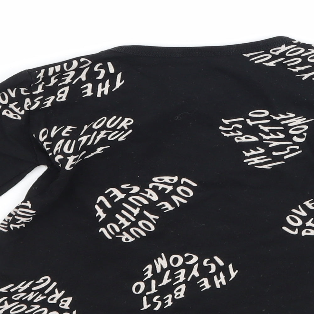 United Colors of Benetton Girls Black   Basic T-Shirt Size 2 Years  - graphic