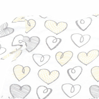George Girls White   Basic T-Shirt Size 9-12 Months  - Love heart print