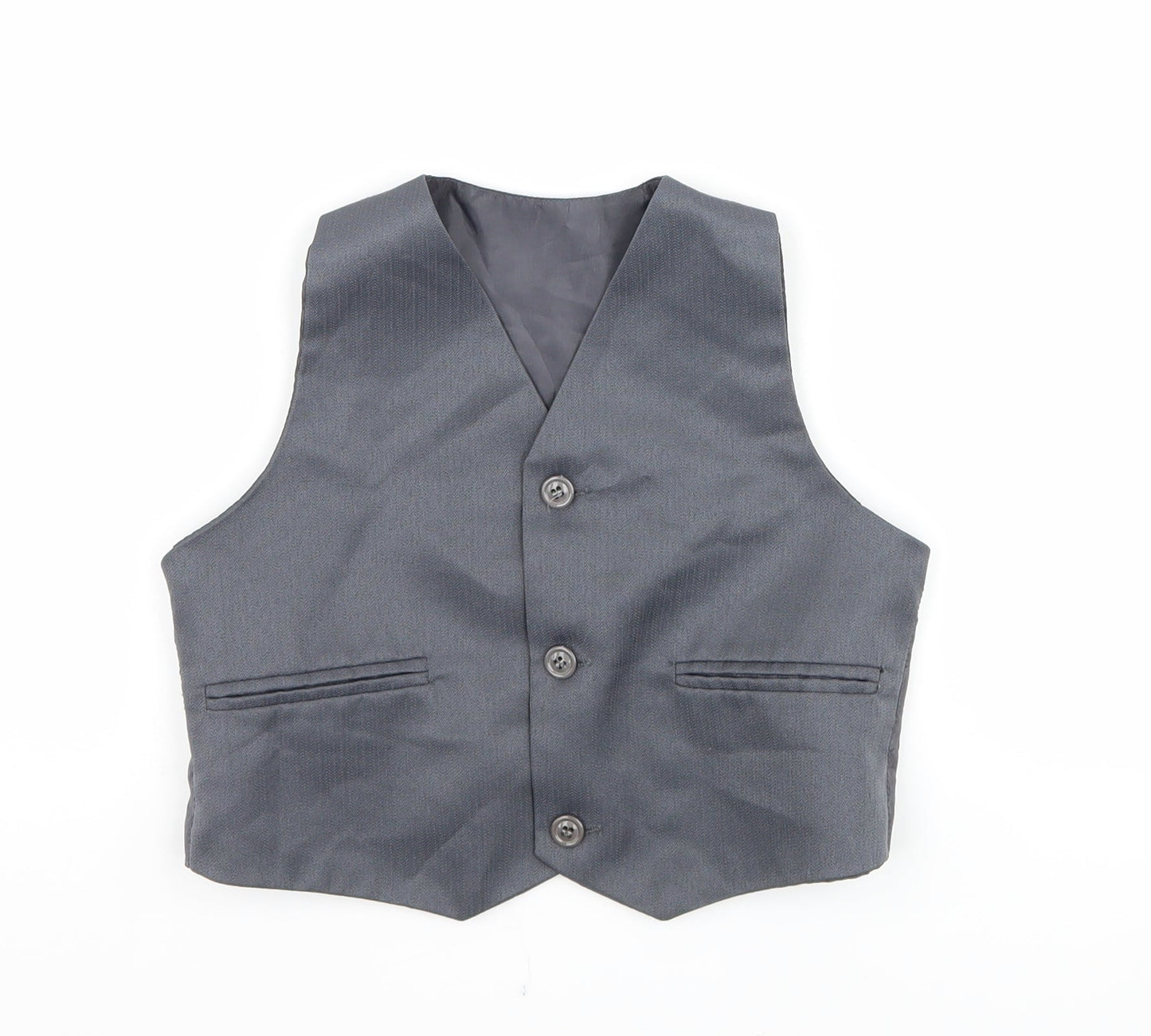 Preworn Boys Grey   Jacket Waistcoat Size 3 Years