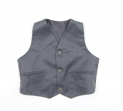 Preworn Boys Grey   Jacket Waistcoat Size 3 Years