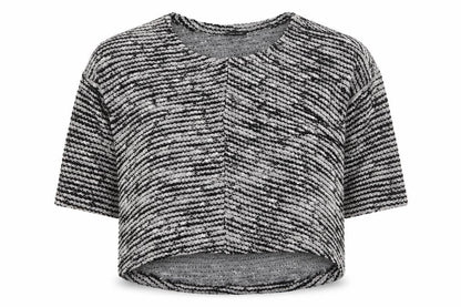 Womens UK Size 10 River Island Black Cropped T-Shirt