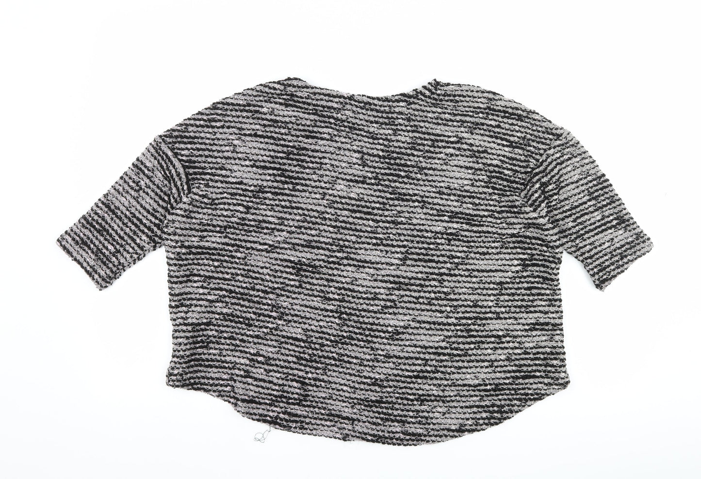 Womens UK Size 10 River Island Black Cropped T-Shirt