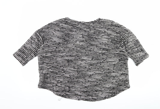 Womens UK Size 10 River Island Black Cropped T-Shirt