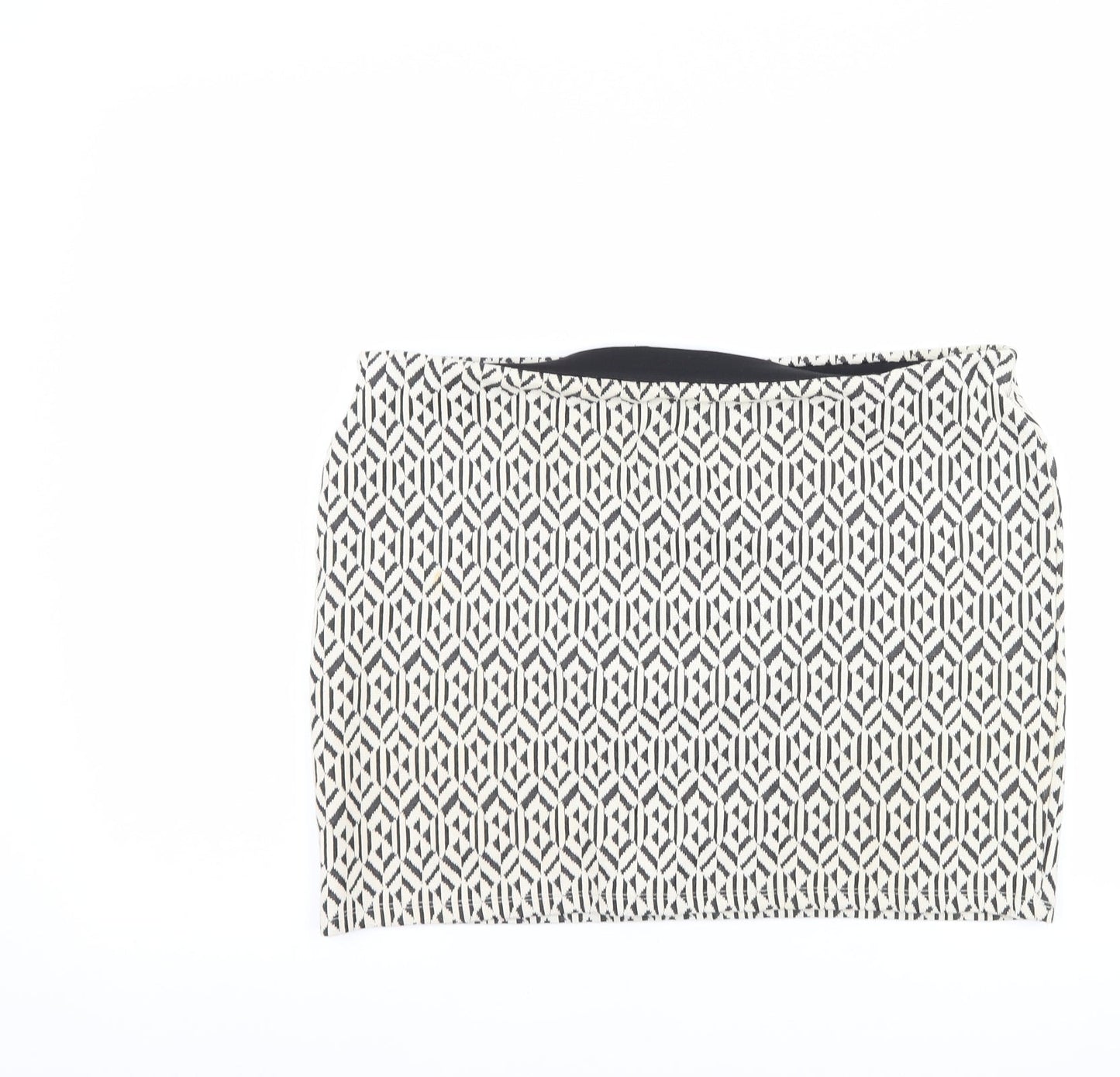Primark Womens Ivory Geometric  Mini Skirt Size 16