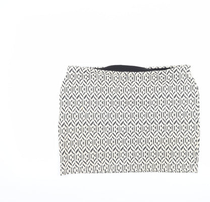 Primark Womens Ivory Geometric  Mini Skirt Size 16