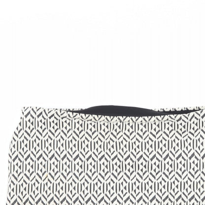Primark Womens Ivory Geometric  Mini Skirt Size 16