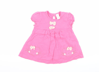 NEXT Girls Pink   T-Shirt Dress  Size 3-6 Months  - cat