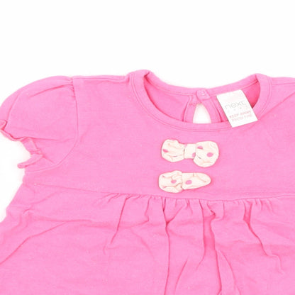 NEXT Girls Pink   T-Shirt Dress  Size 3-6 Months  - cat