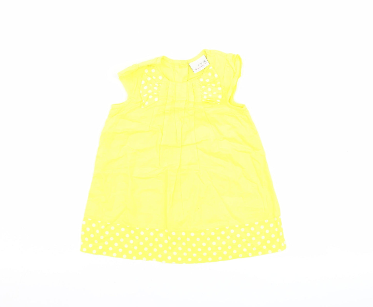 NEXT Girls Yellow Polka Dot  A-Line  Size 3-6 Months