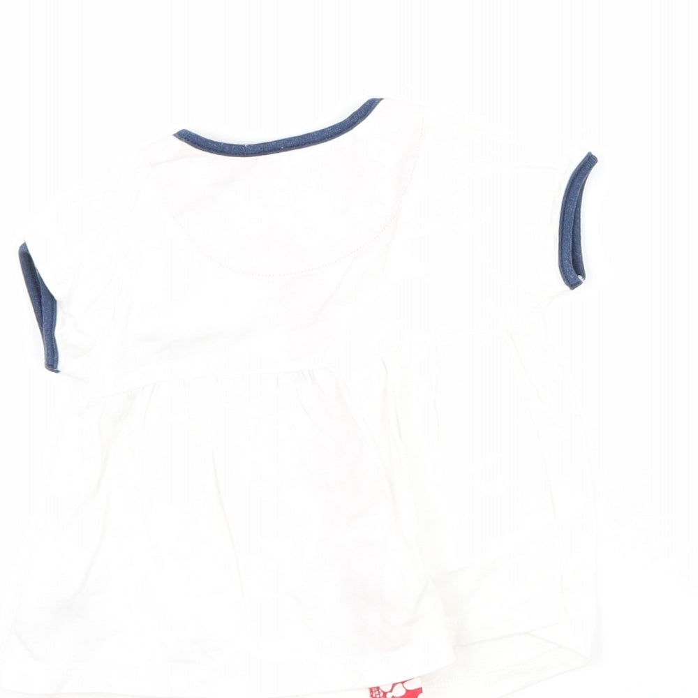 Disney Girls White   Basic T-Shirt Size 3-6 Months  - Disney Daisy duck