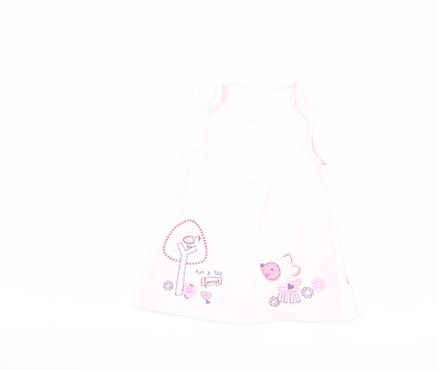 Marks and Spencer Girls Pink  Flannel A-Line  Size 3-6 Months  - graphic