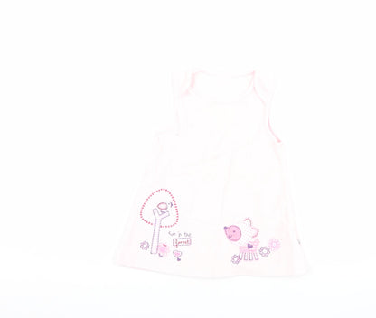 Marks and Spencer Girls Pink  Flannel A-Line  Size 3-6 Months  - graphic