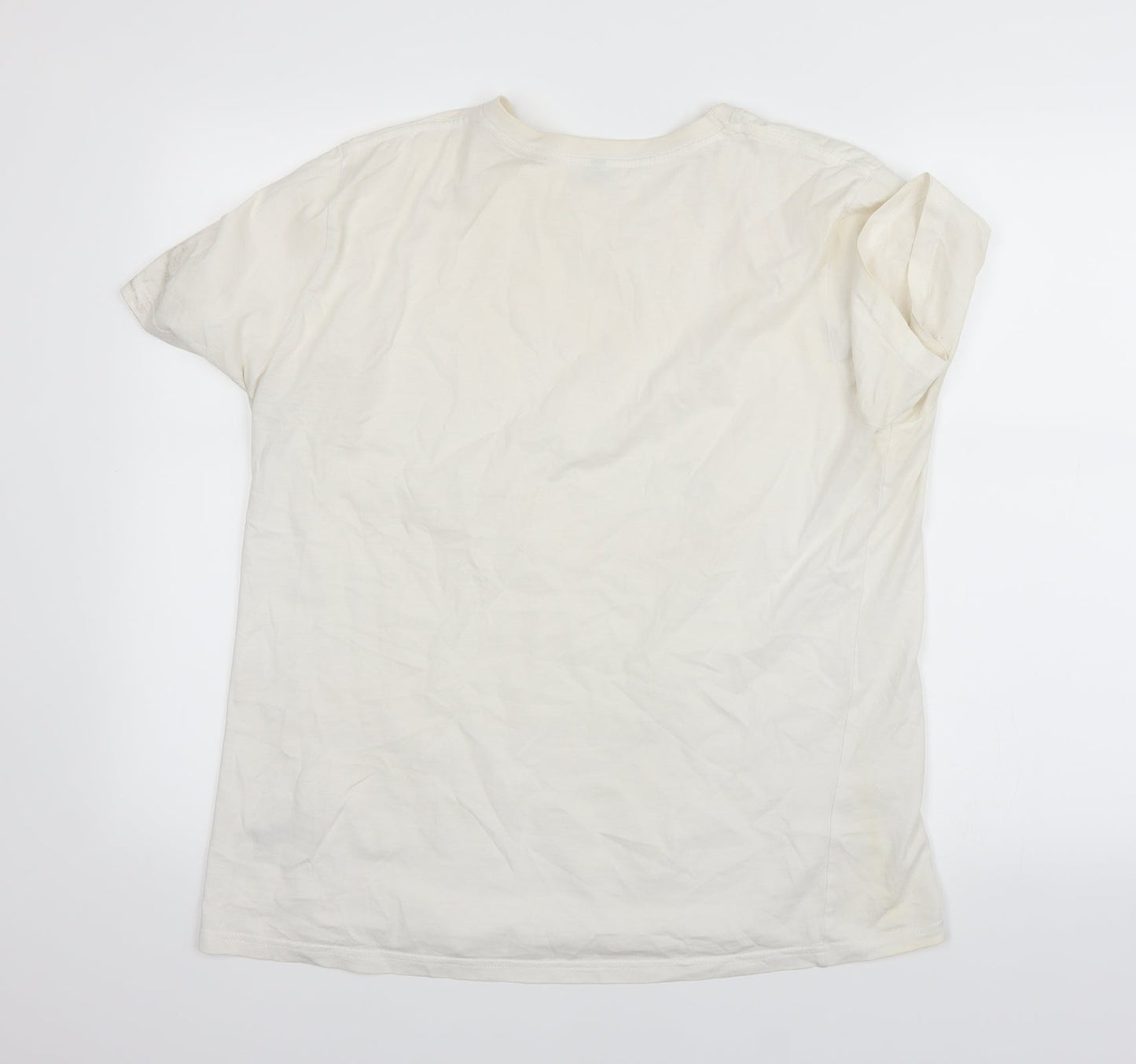 Womens UK Size L Preworn White Basic T-Shirt