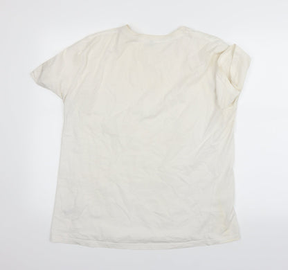 Womens UK Size L Preworn White Basic T-Shirt