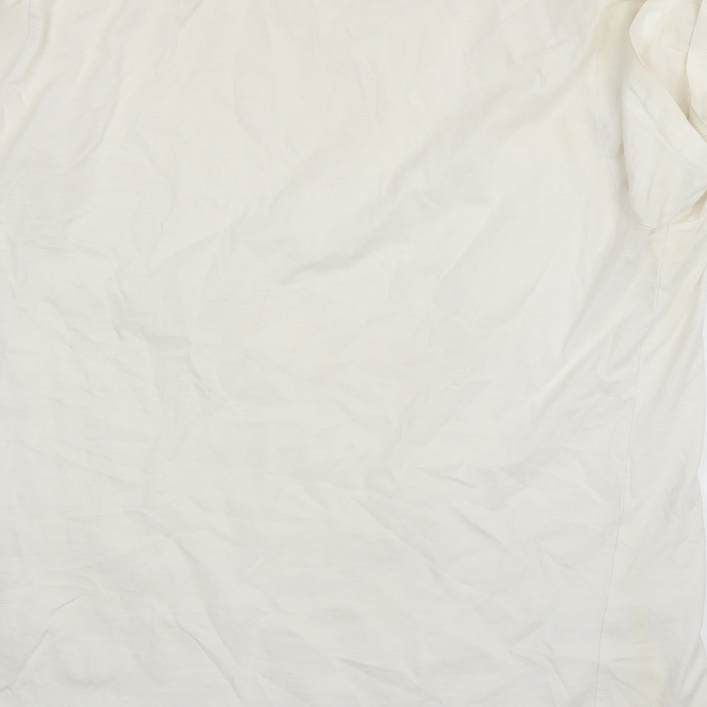 Womens UK Size L Preworn White Basic T-Shirt