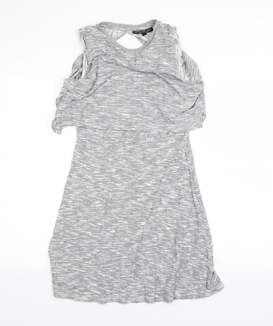 Topshop Womens Grey   Fit & Flare  Size 10