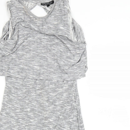 Topshop Womens Grey   Fit & Flare  Size 10