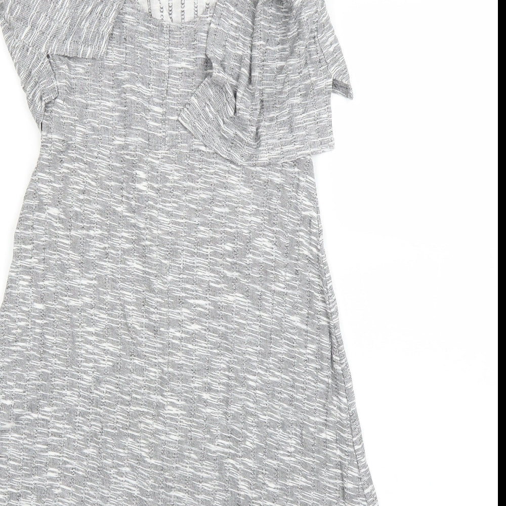 Topshop Womens Grey   Fit & Flare  Size 10