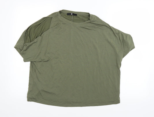 Womens UK Size 14 Very Green Basic T-Shirt