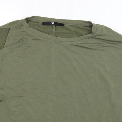 Womens UK Size 14 Very Green Basic T-Shirt