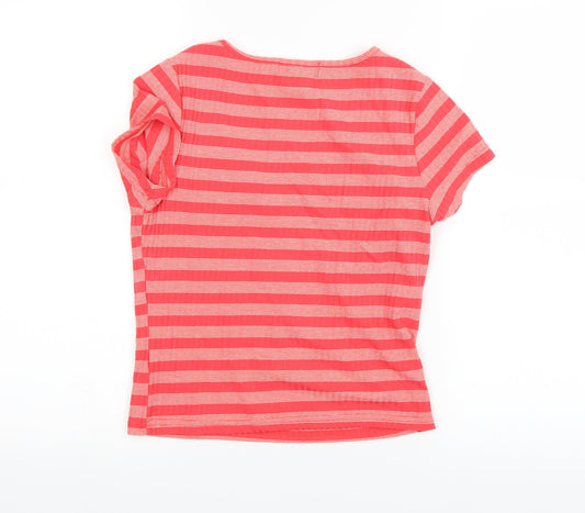 Primark Womens Red Striped  Basic T-Shirt Size S