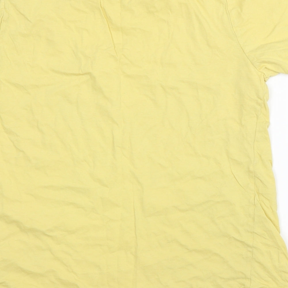 Womens UK Size 14 New Look Yellow Basic T-Shirt