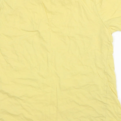 Womens UK Size 14 New Look Yellow Basic T-Shirt