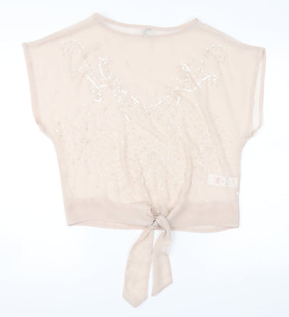 Evie Womens Pink   Basic Blouse Size 8