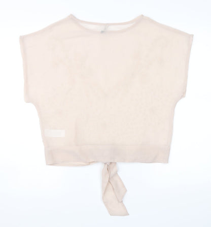 Evie Womens Pink   Basic Blouse Size 8