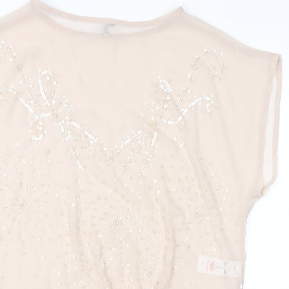 Evie Womens Pink   Basic Blouse Size 8