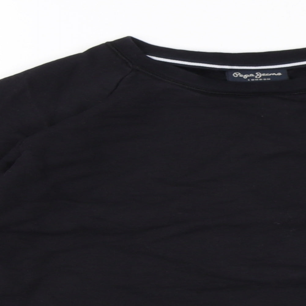 Mens UK Size S Pepe Jeans Black Pullover Sweatshirt