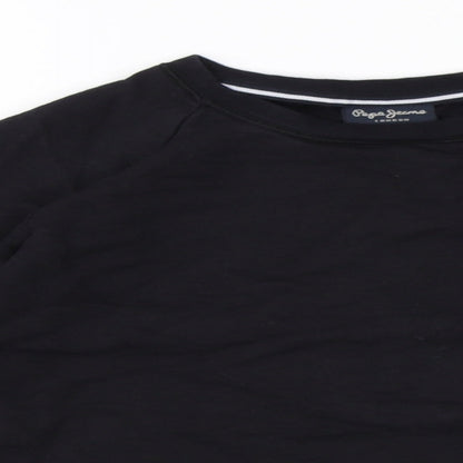 Mens UK Size S Pepe Jeans Black Pullover Sweatshirt