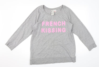 H&M Womens Grey   Pullover Sweatshirt Size M