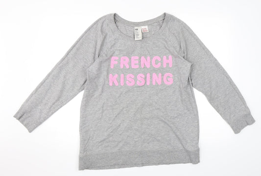 H&M Womens Grey   Pullover Sweatshirt Size M