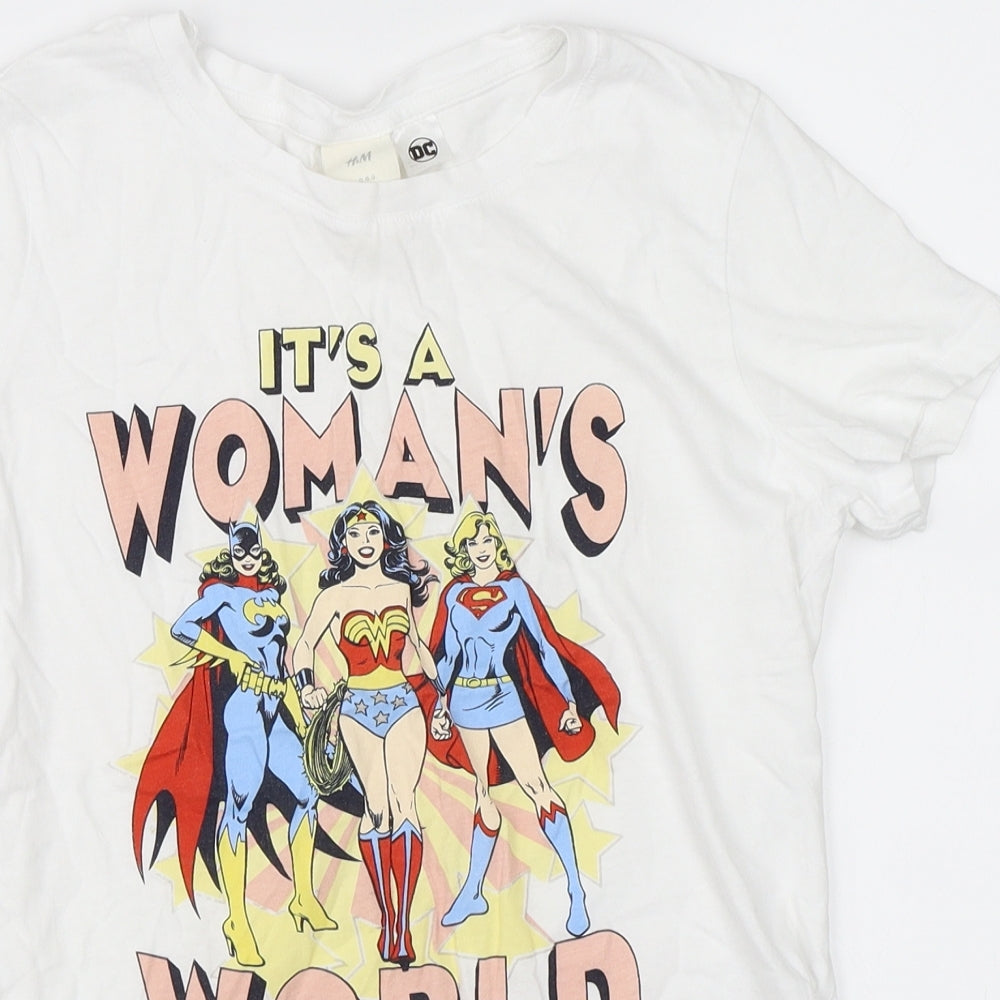 Womens UK Size XS H&M White Basic T-Shirt