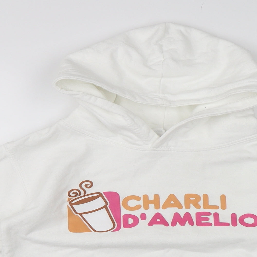 Just Hoods Girls White   Pullover Hoodie Size 7-8 Years  - Charli D'Amilio