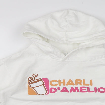 Just Hoods Girls White   Pullover Hoodie Size 7-8 Years  - Charli D'Amilio