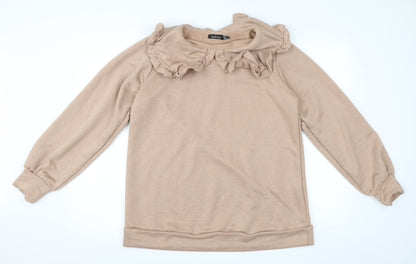 Boohoo Womens Beige   Pullover Sweatshirt Size 12