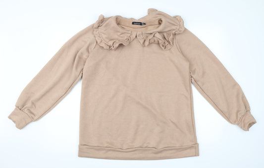 Boohoo Womens Beige   Pullover Sweatshirt Size 12