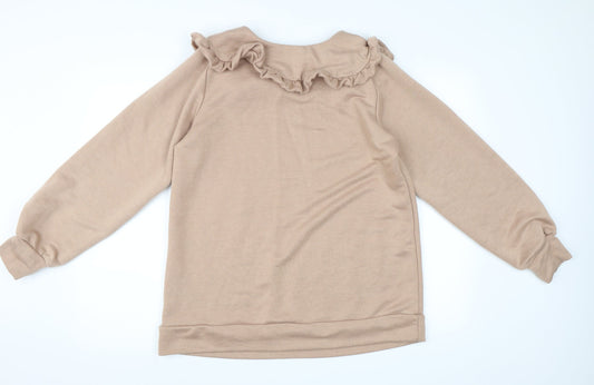 Boohoo Womens Beige   Pullover Sweatshirt Size 12