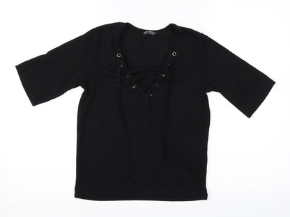 Womens UK Size 6 Select Black Basic T-Shirt