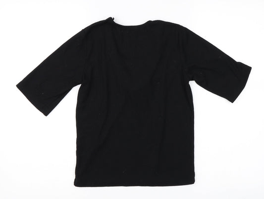 Womens UK Size 6 Select Black Basic T-Shirt