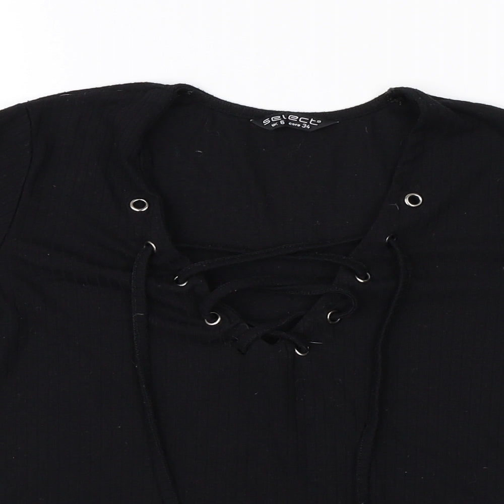 Womens UK Size 6 Select Black Basic T-Shirt