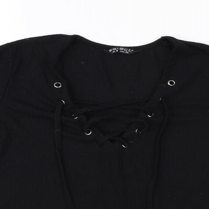 Womens UK Size 6 Select Black Basic T-Shirt