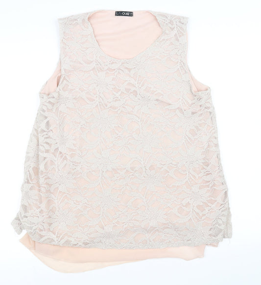 Quiz Womens Pink Floral  Basic Blouse Size 16