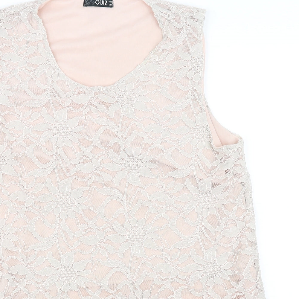 Quiz Womens Pink Floral  Basic Blouse Size 16