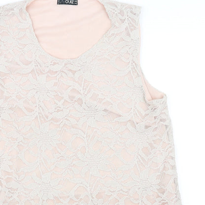 Quiz Womens Pink Floral  Basic Blouse Size 16