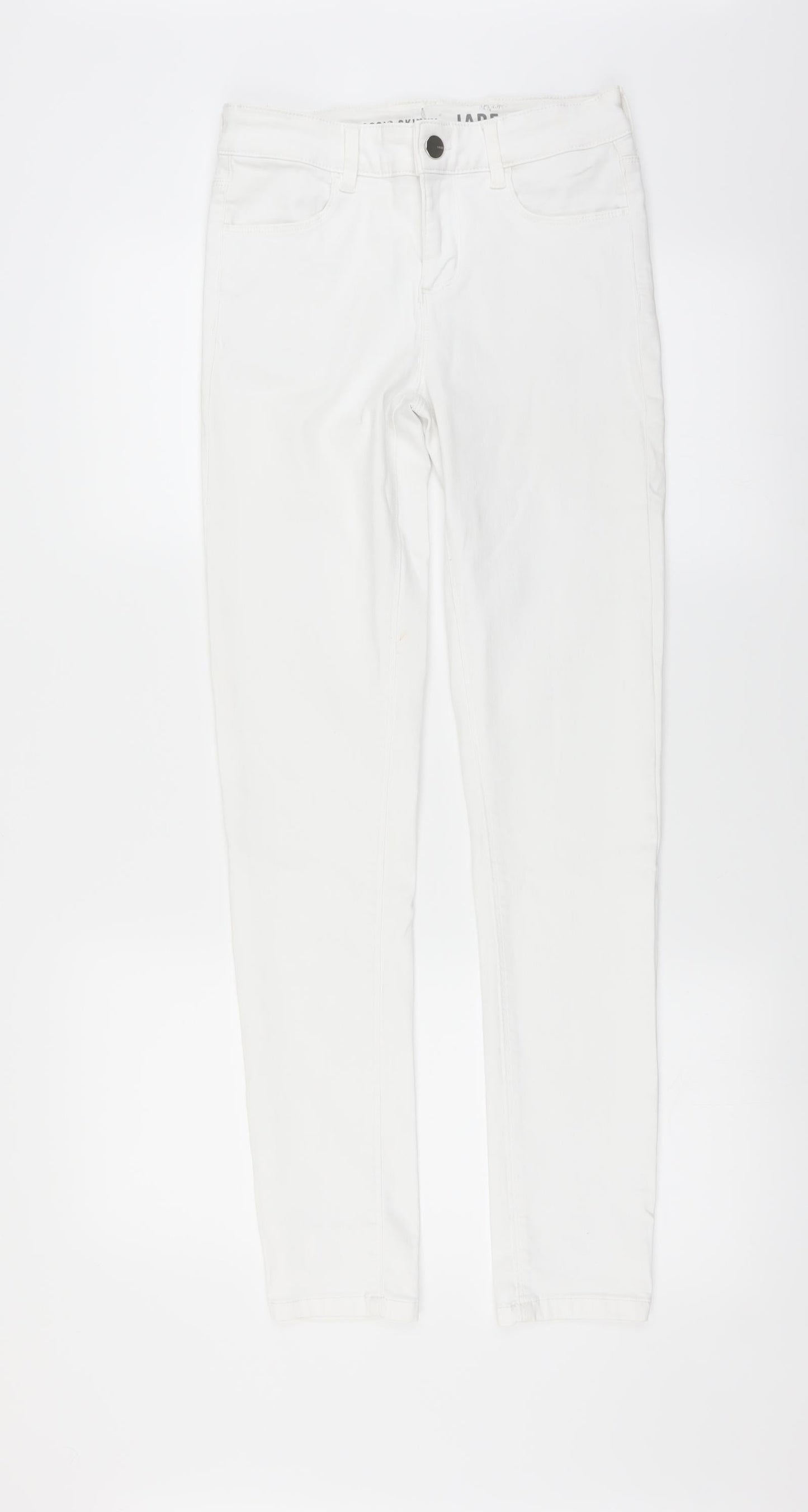 Womens UK Size 8 Preworn Extra-Slim Fit Skinny White Jeans